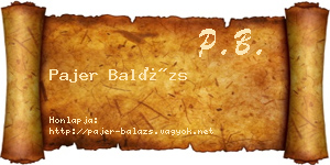Pajer Balázs névjegykártya