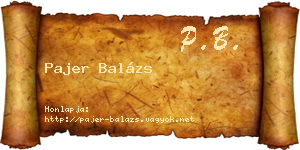 Pajer Balázs névjegykártya